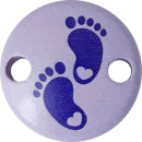 Schnullerkettenclip 30mm flieder Füßchen Herz