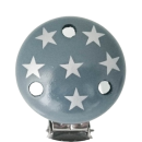 Schnullerkettenclip dunkelgrau Sternchen silber