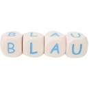 Buchstabe Q geprägt blau